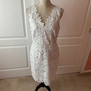 White lace dress from Loft